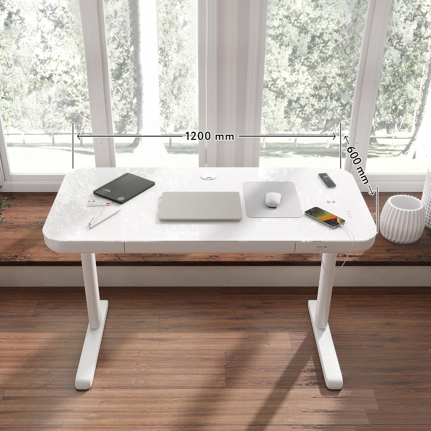 مكتب قابل لتعديل الارتفاع SK 45 أبيض