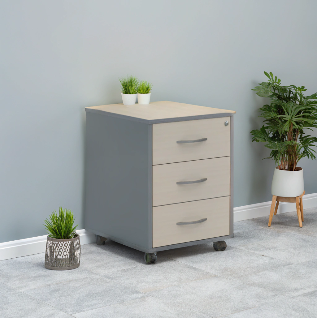 IMAGO Mobile drawer - Maple/Metallic - 412x450x551 mm