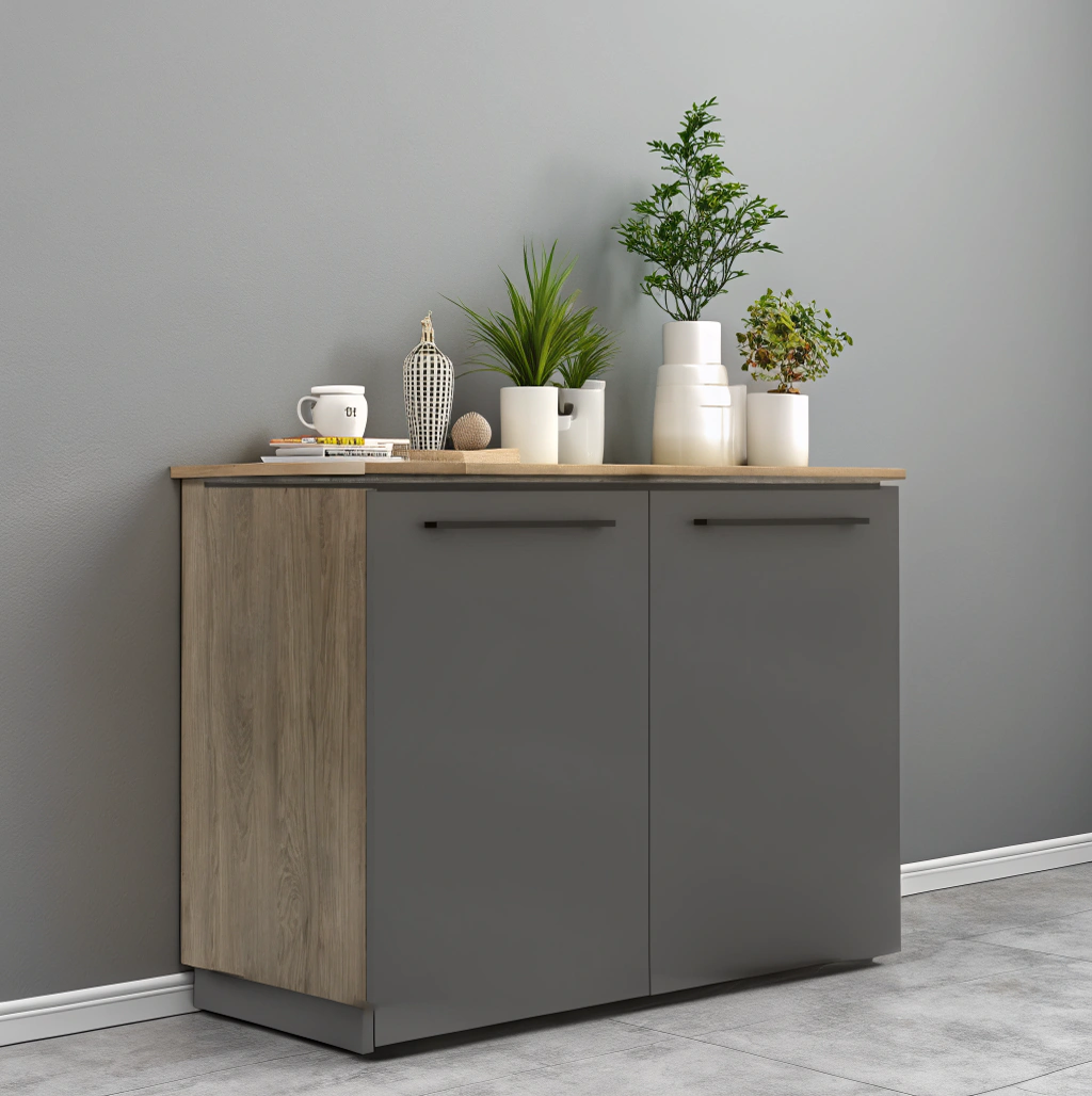 خزانة جانبية MORRIS TREND - Anthracite/Karia Palmyra - 854x423x821 mm