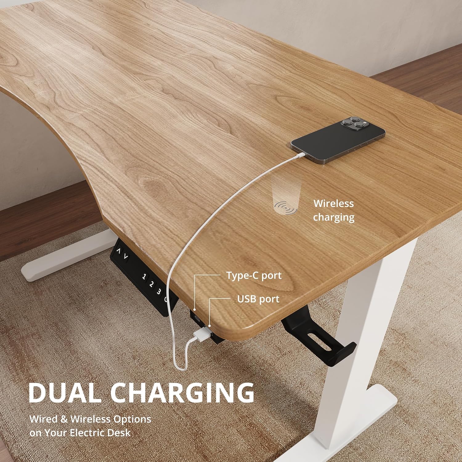 SkyLand Electric Height Adjustable Desk SK 38 white