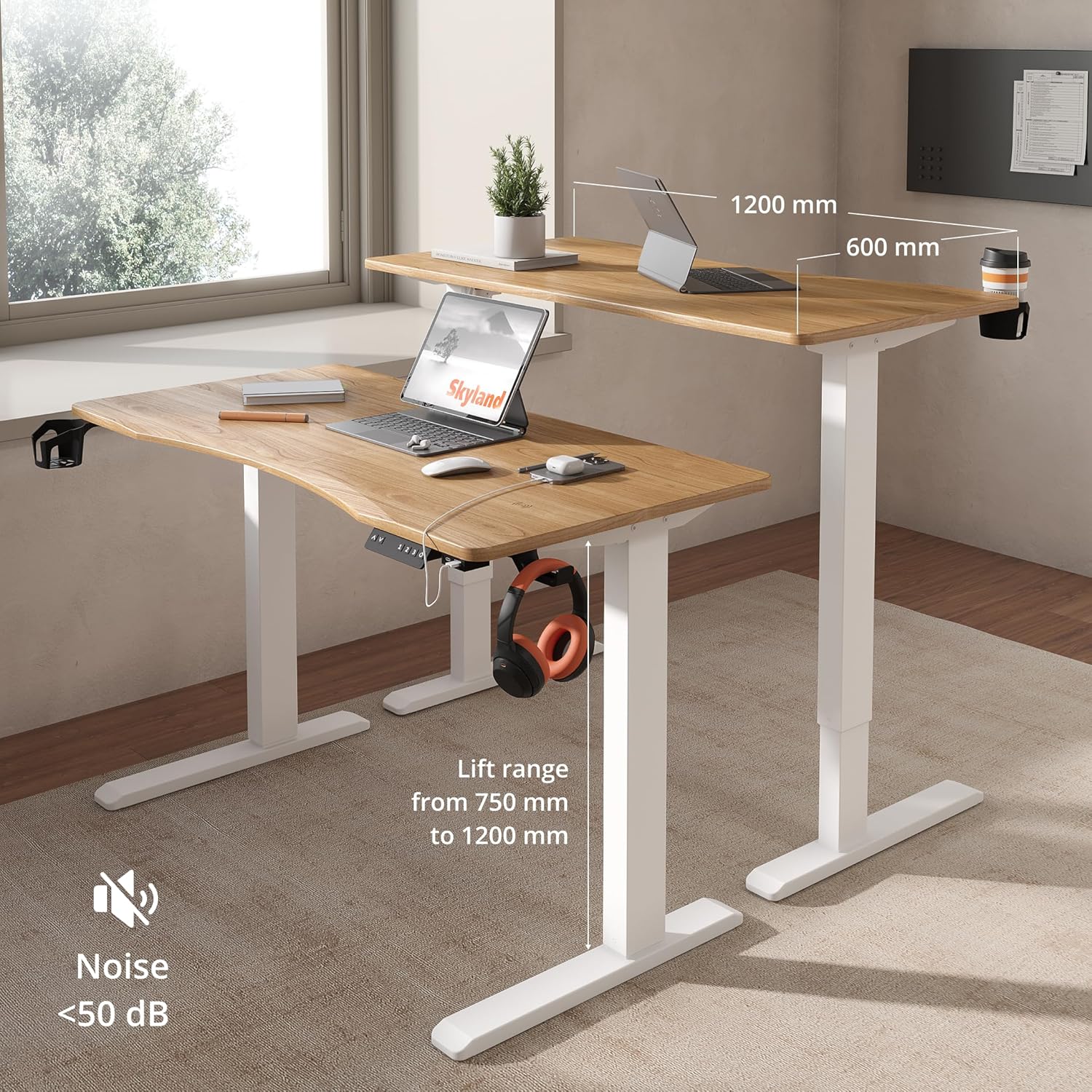 SkyLand Electric Height Adjustable Desk SK 38 white
