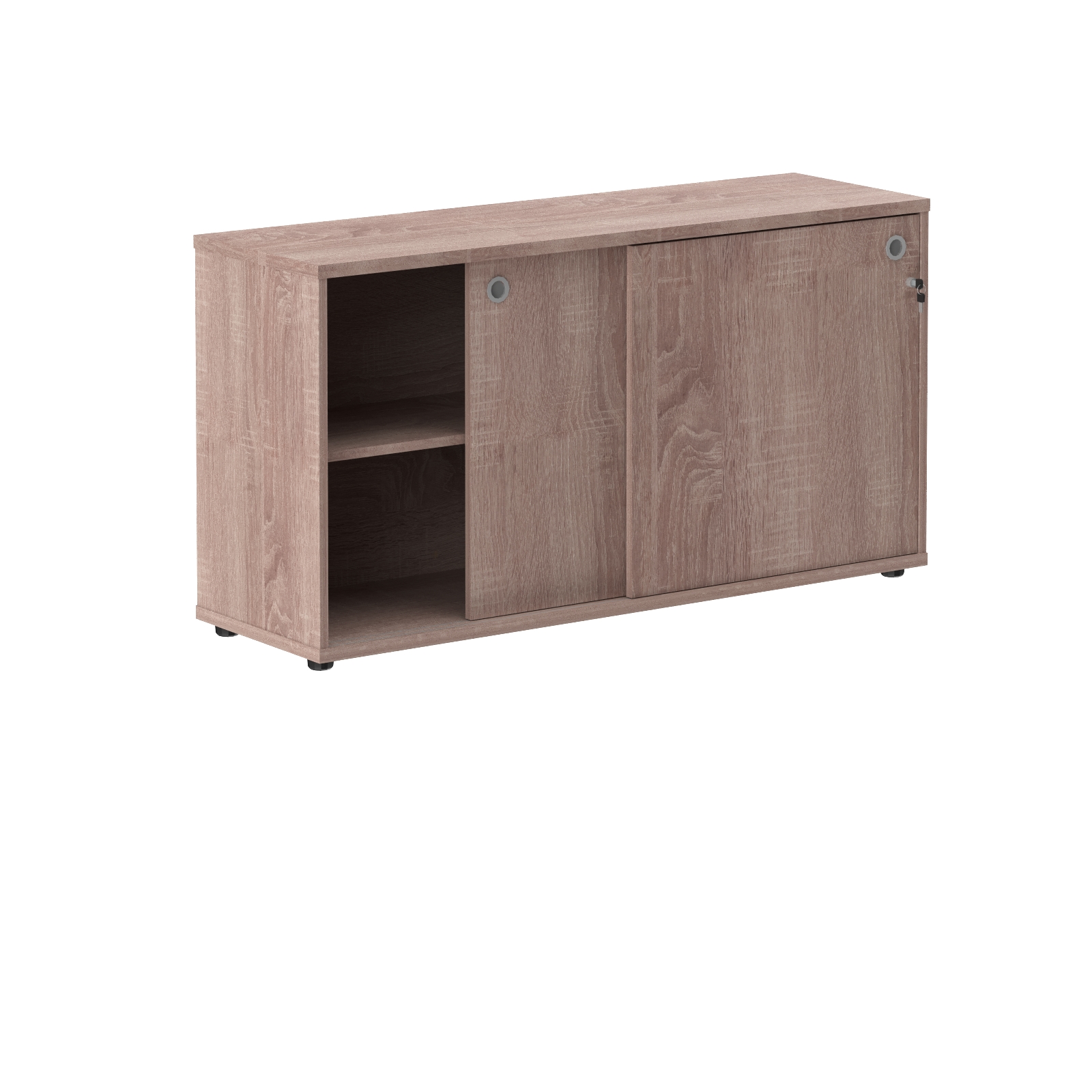 Cabinet with wooden slide doors, XTEN, XLC 1443, 1406x430x750, Oak sonoma