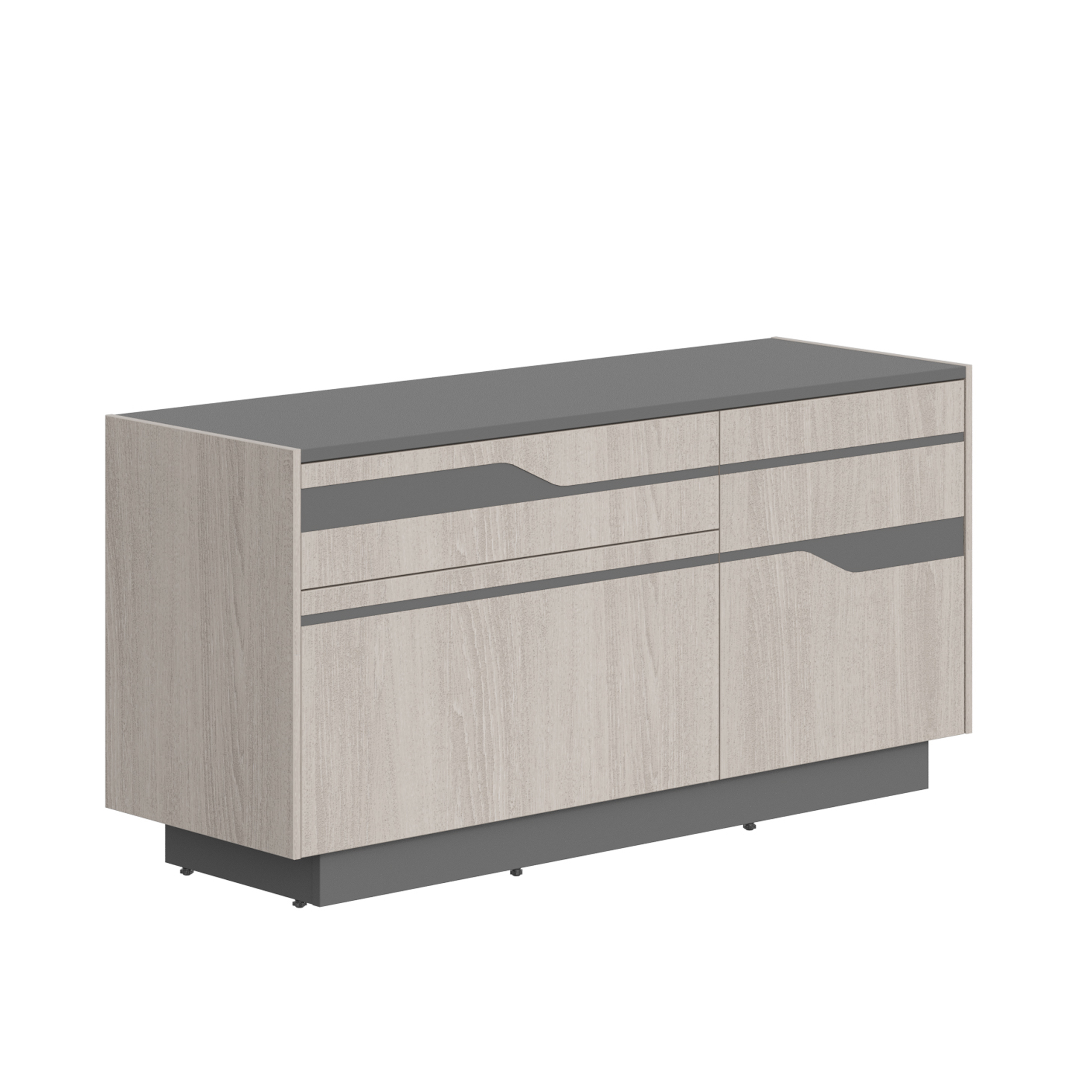 خزانة جانبية، LINE، SF-572103، 1300х430х645، بلوط فاتح/جرافيت أسود