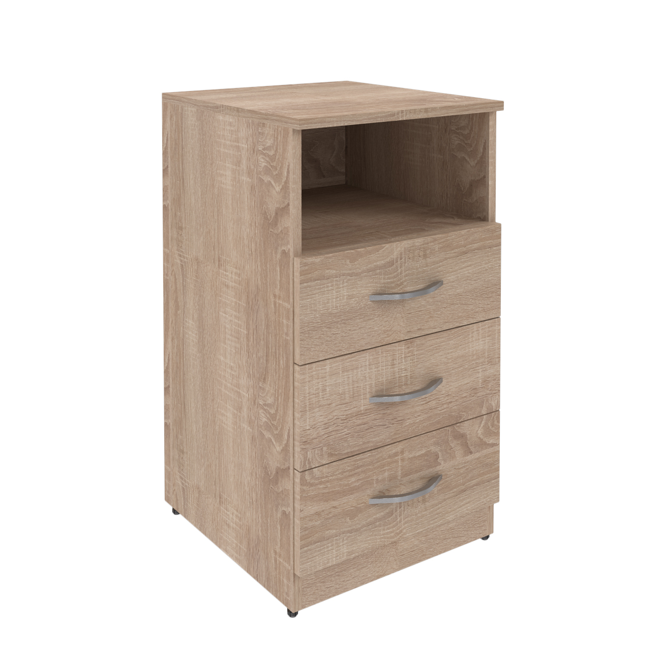 Desk height pedestal, SIMPLE, SC-3D.1A, 407х450х760, Sonoma oak light