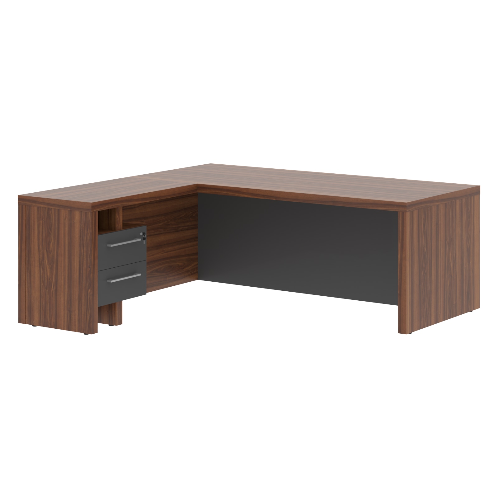 مكتب تنفيذي على شكل L مع درج، Zenn، ZCT 2019H.A (L)، 2000x1900x745، أنثراسايت/جوز Dallas