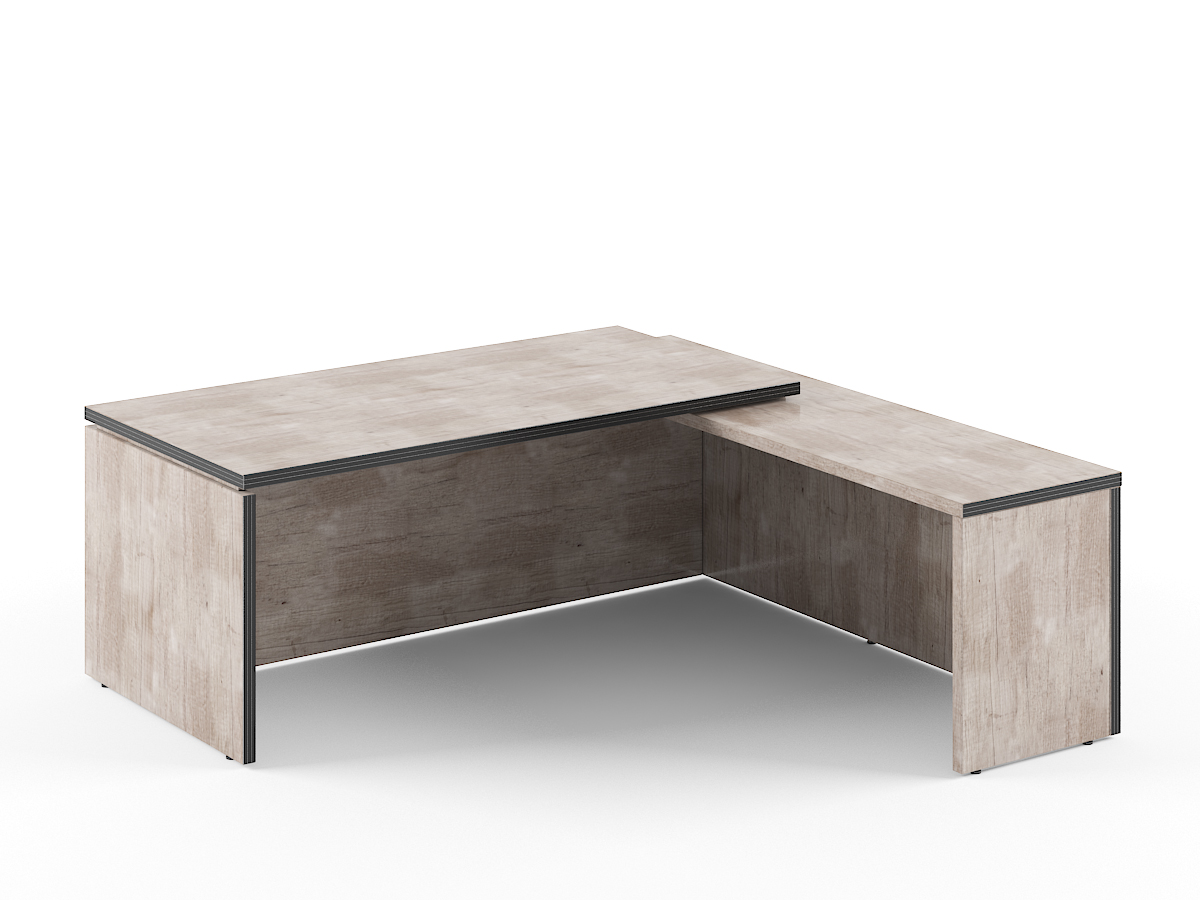 طاولة تنفيذية على شكل L، TORR، TCT 2020 (r)، 2000x2000x750، خشب البلوط كانيون