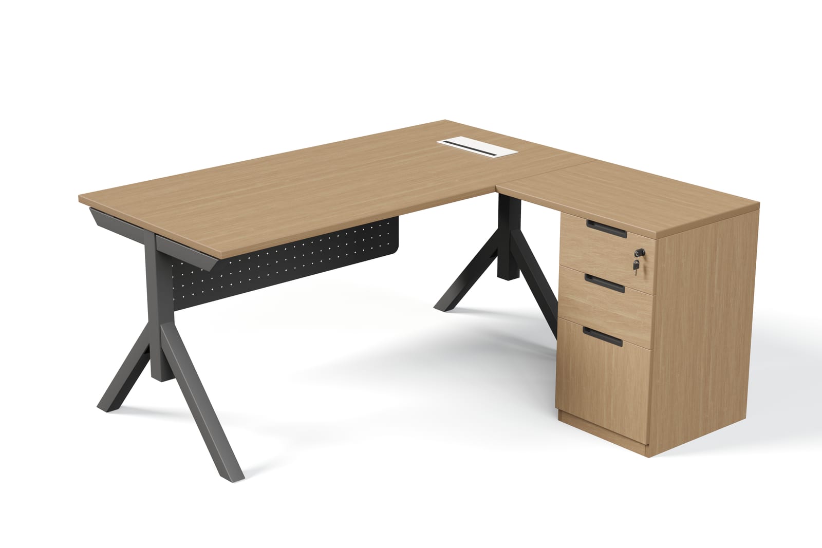L-shaped High executive desk EX 200 black