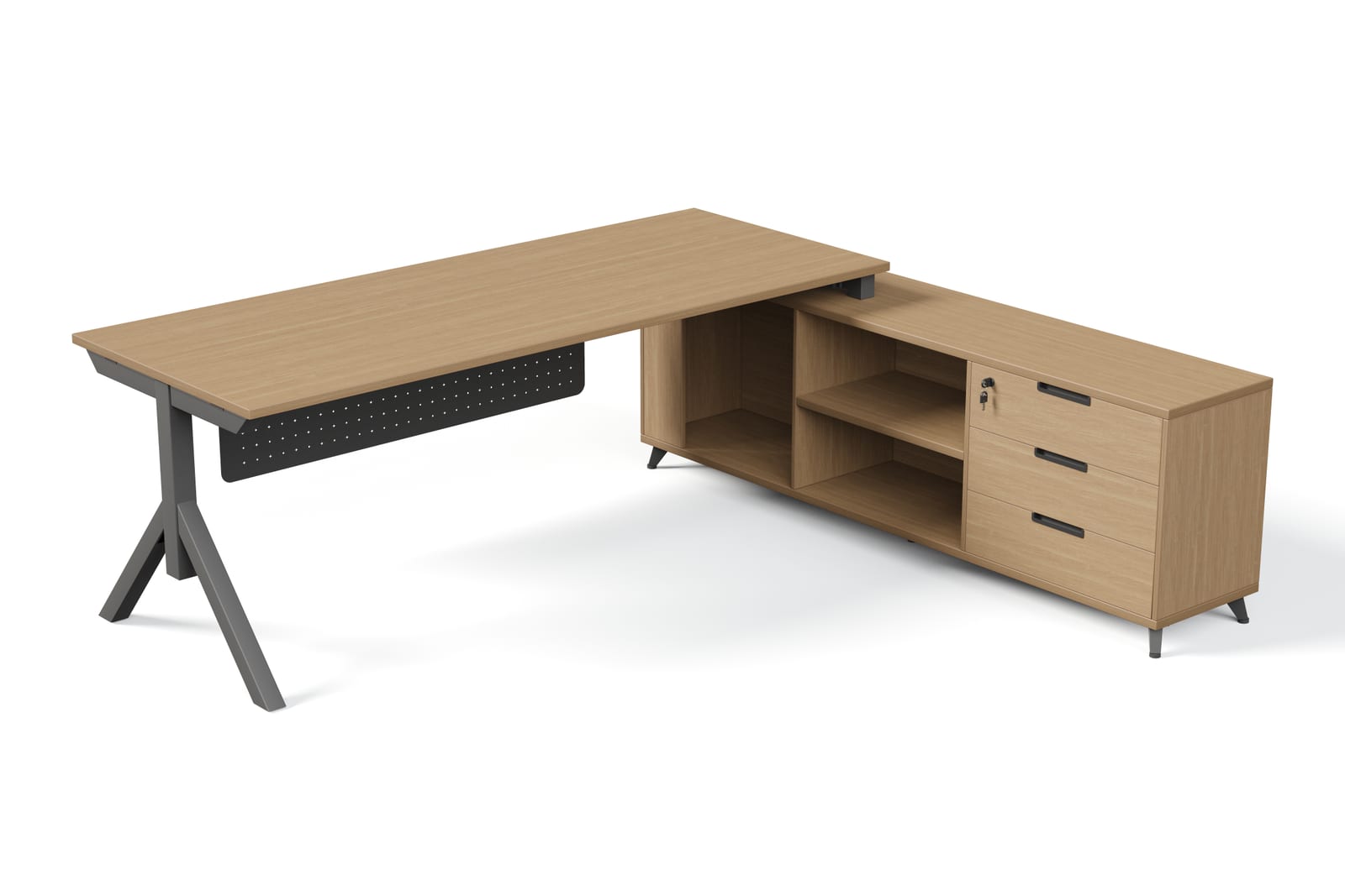 L-shaped High executive desk EX 200 black