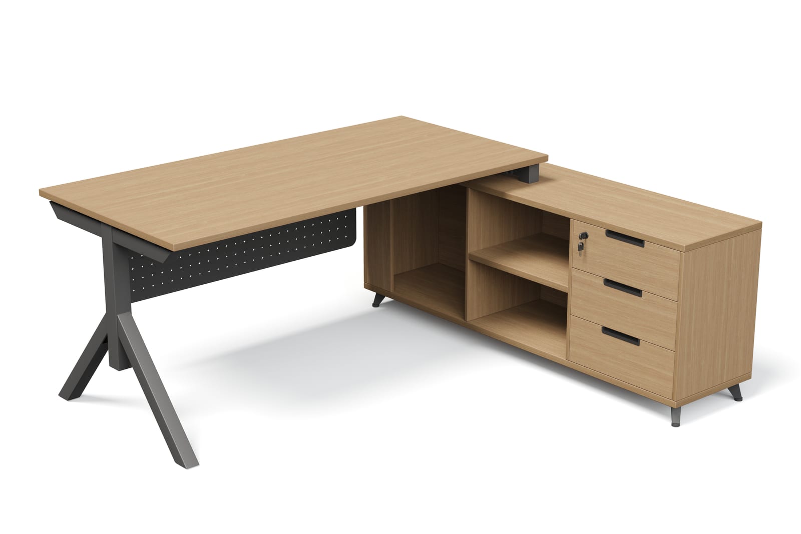 L-shaped High executive desk EX 200 black