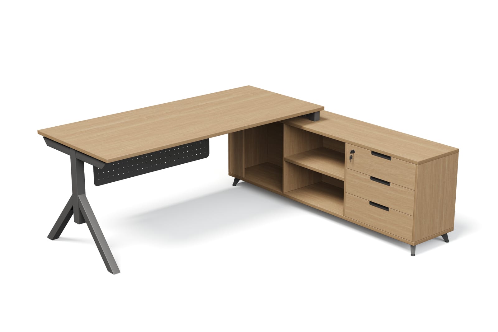 L-shaped High executive desk EX 200 black