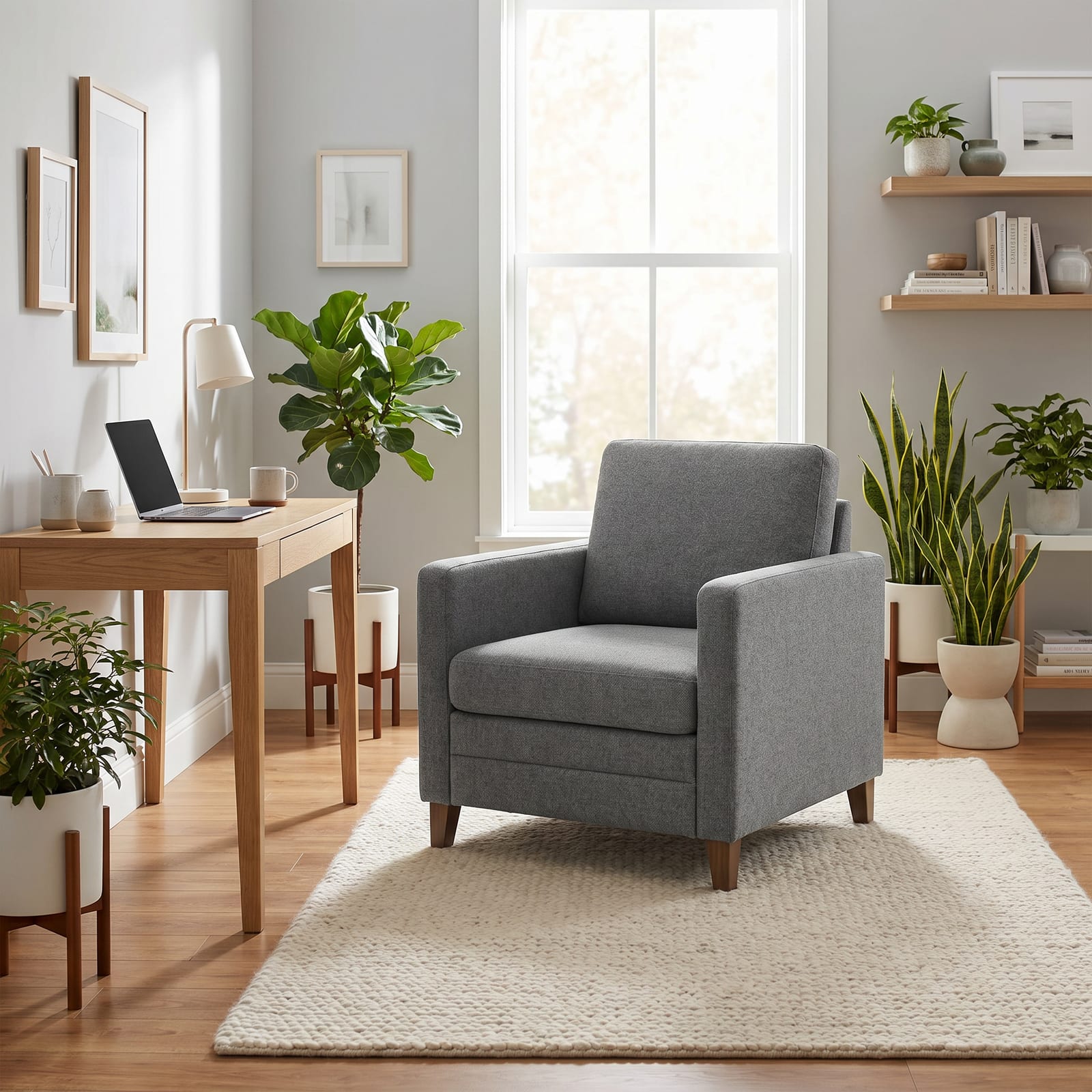 Convertible Sleeper Skyland Chair Grey color — lifestyle