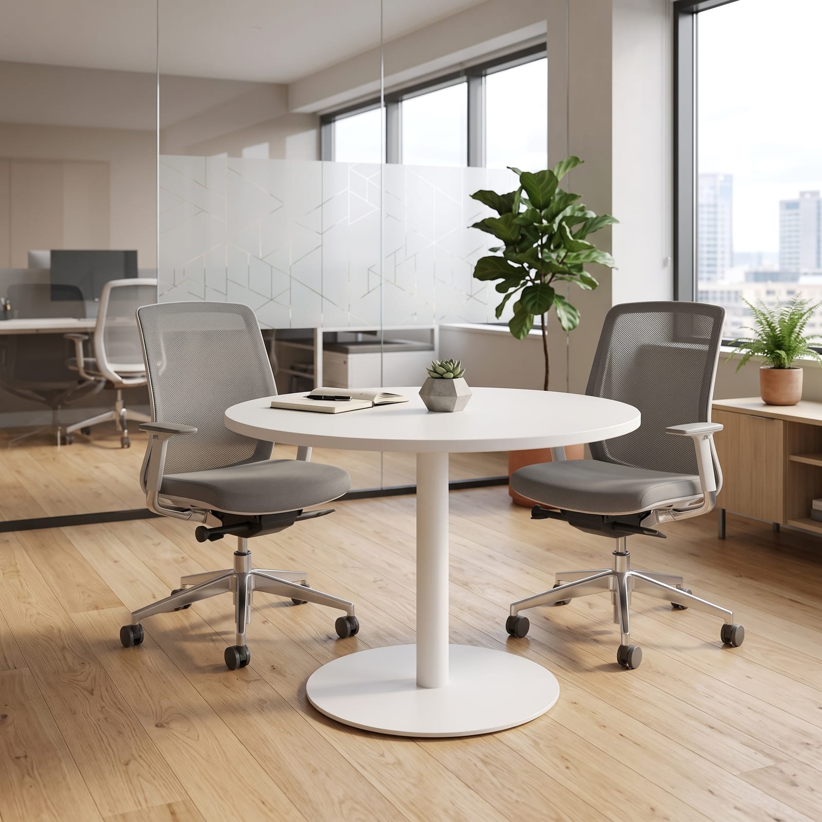 DISCUSSION TABLE SKYLAND NOVO 900 white — lifestyle