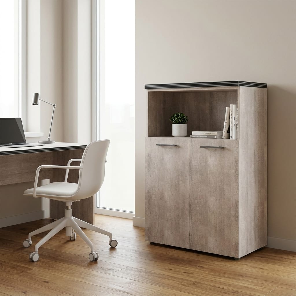 Cabinet with blind small doors and top, TORR, TMC 85.3, 854x452x1203, oak canyon — lifestyle